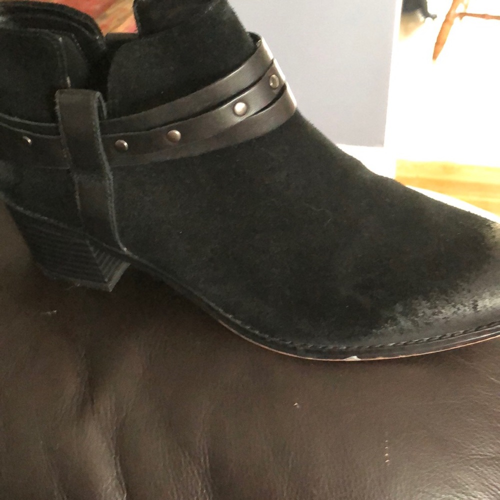 Clarks black suede booties size 9